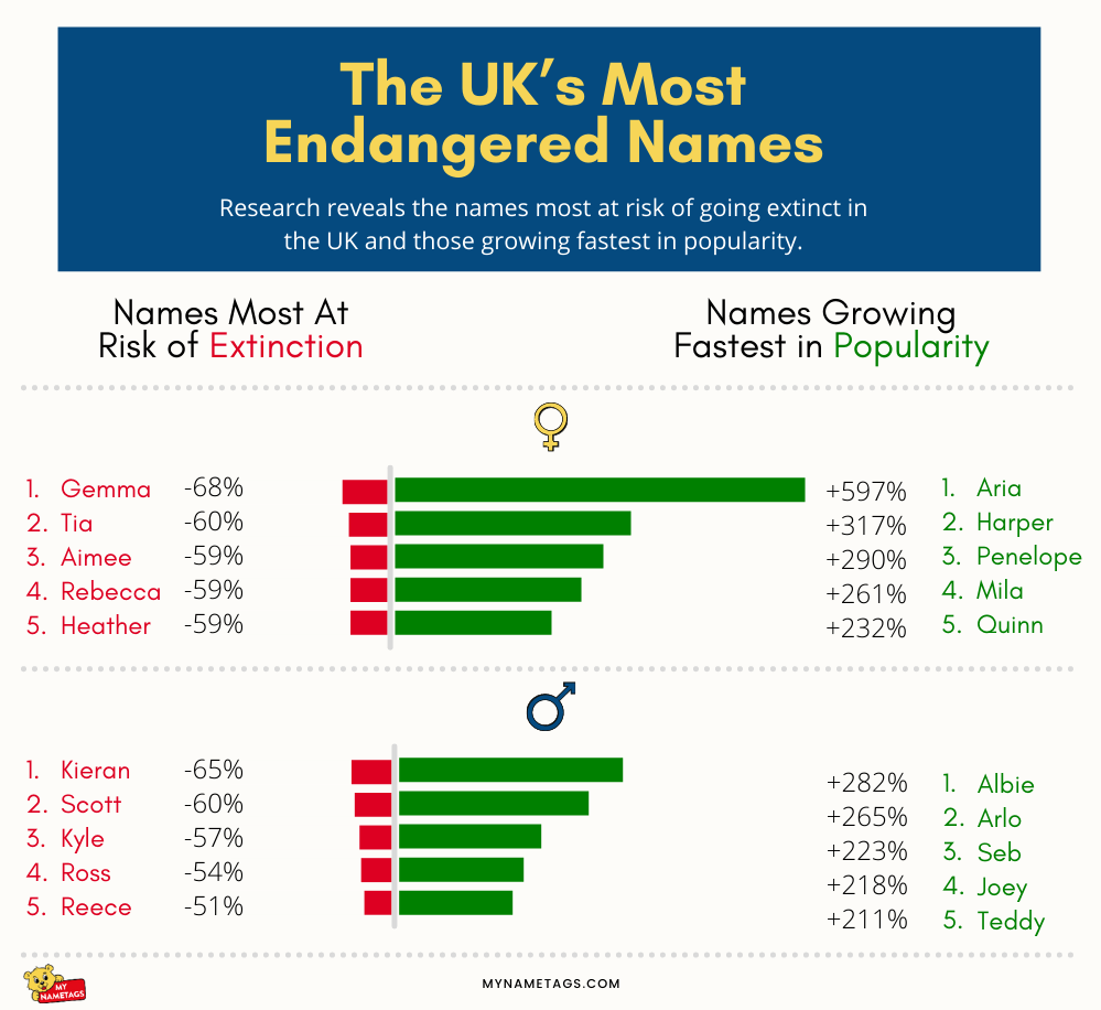 My Nametags Reveals the UK’s Most Endangered Names