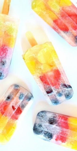 Keep cool with our rainbow ice lollies recipe!