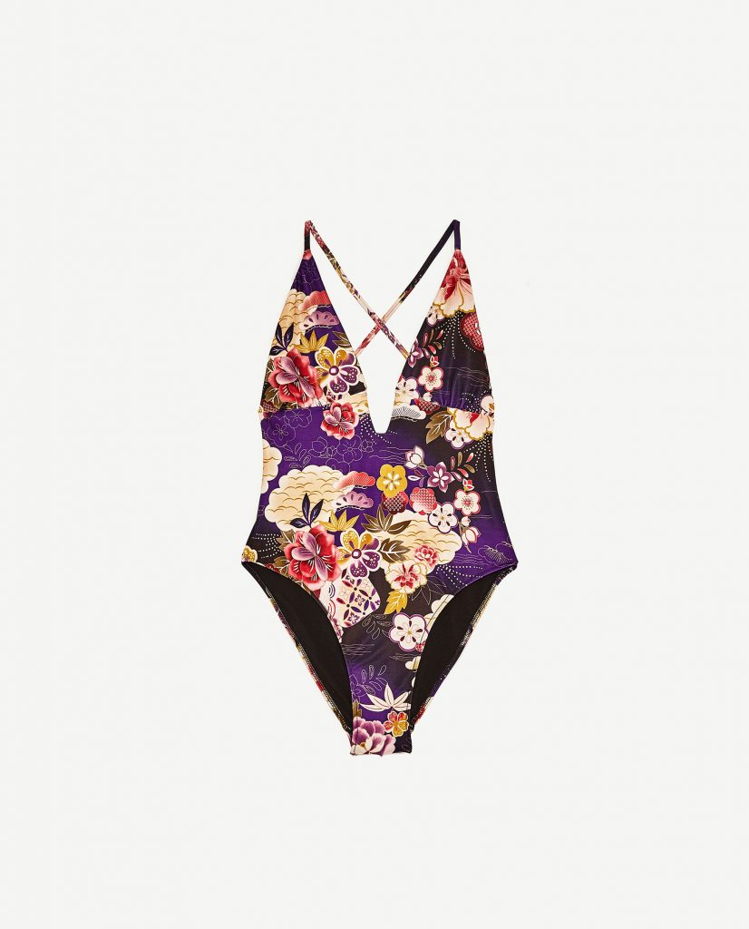 Image of a floral swimsuit by Zara