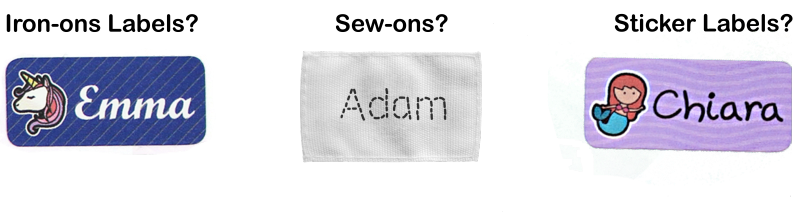 Personalised Stick on Clothes Labels Name labels - No Iron - No Sew Name  Sticker