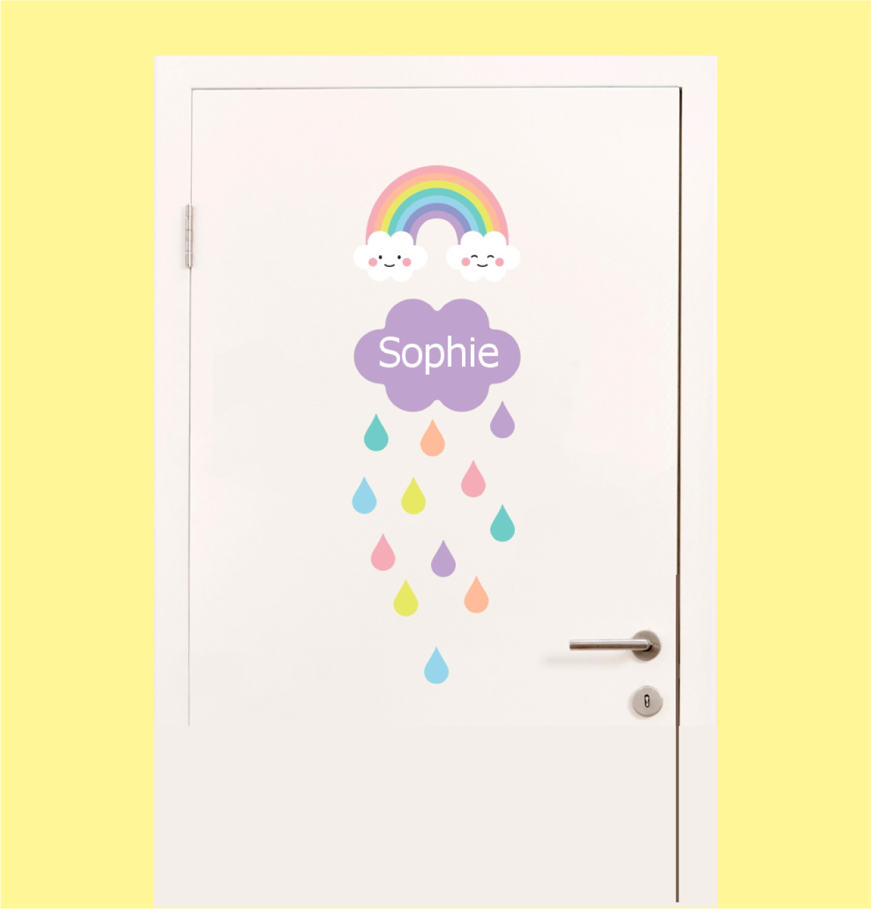 A door sticker on a white door