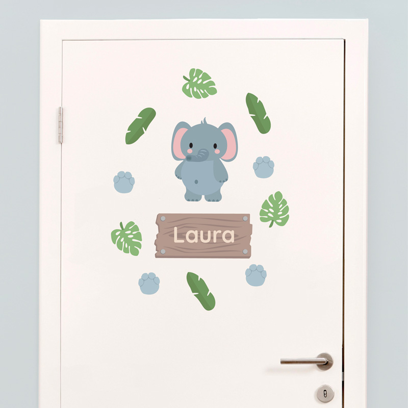 Door sticker exotic animals theme