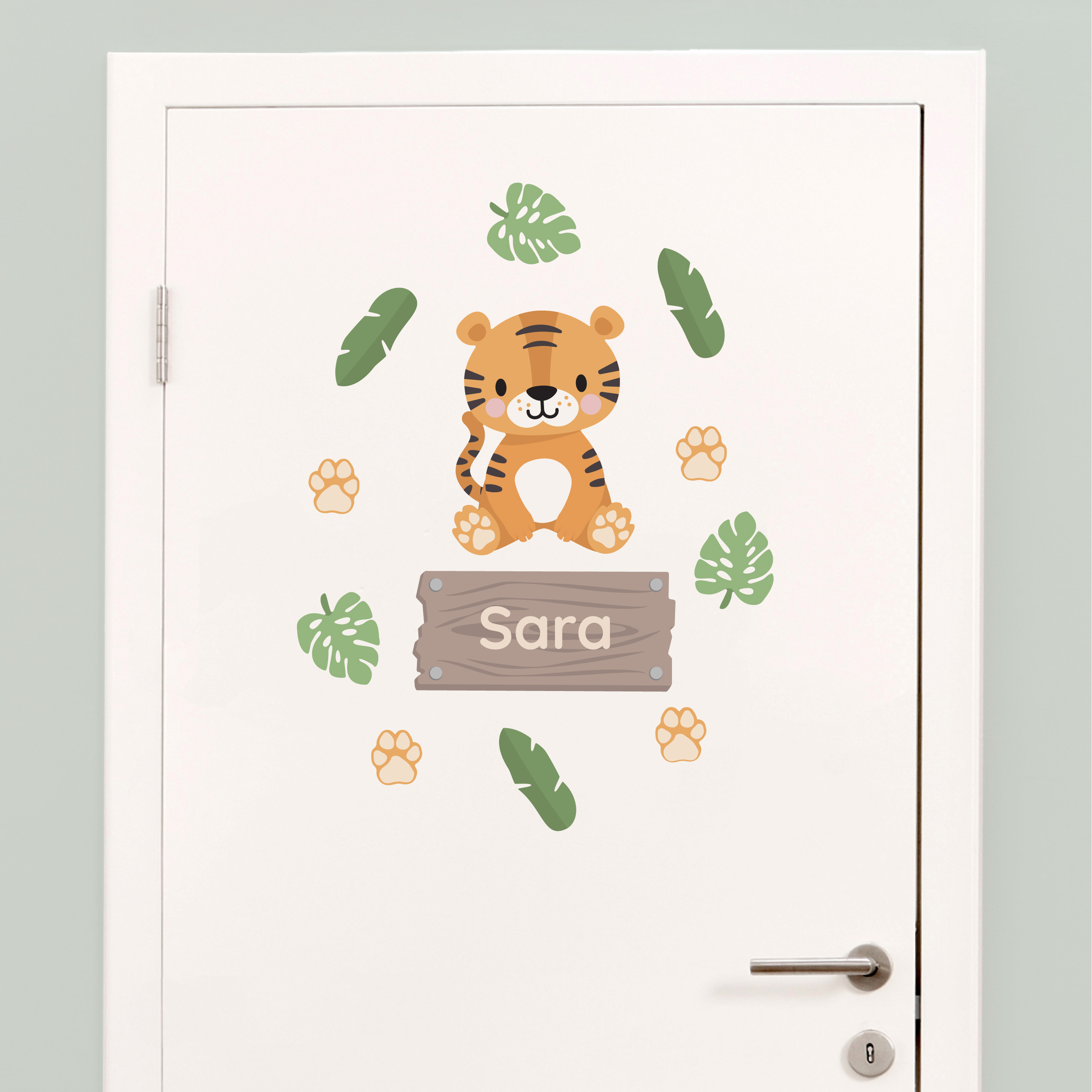 My Nametags Door Sticker - Tiger