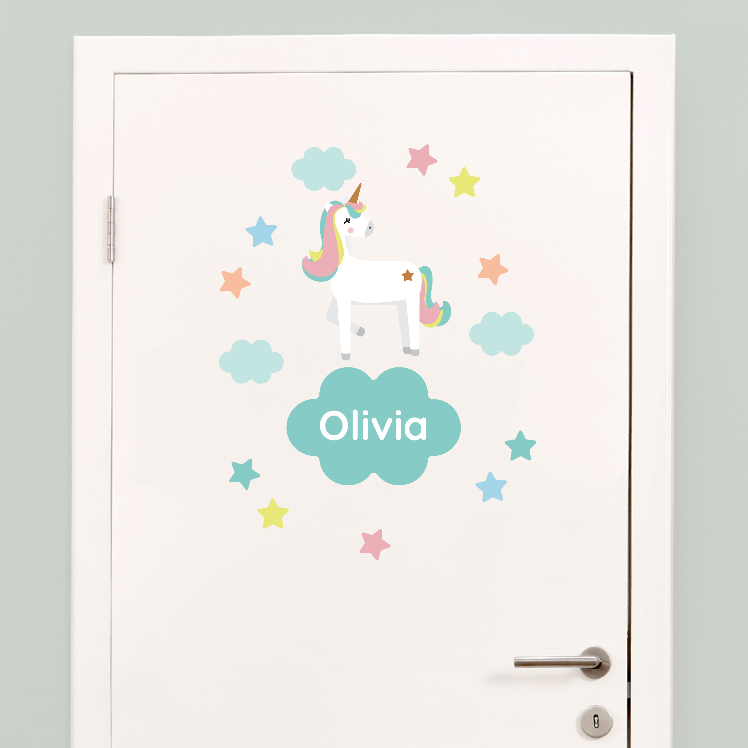 My Nametags Door Sticker - Unicorn 2