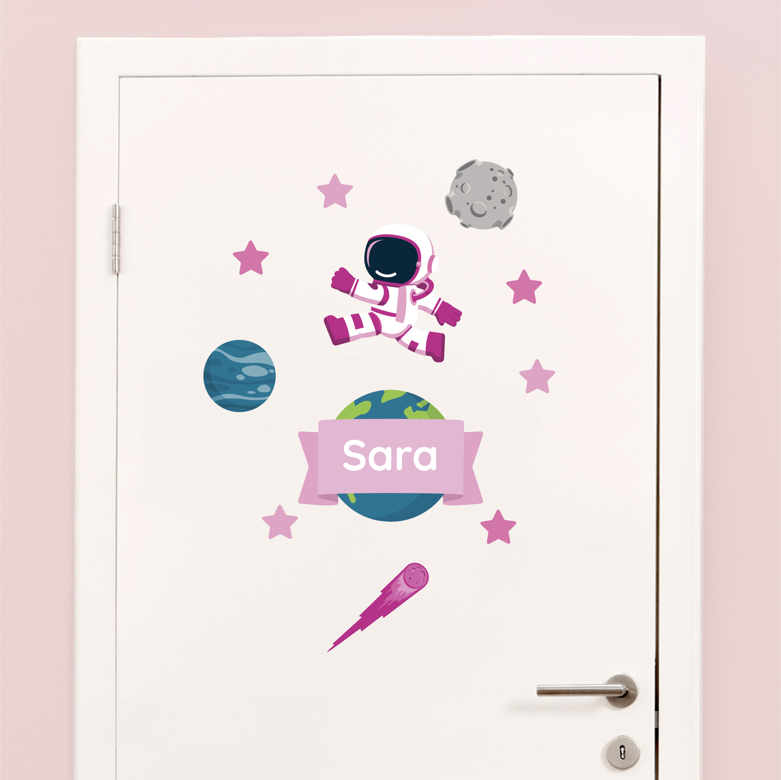 My Nametags Door Sticker - Space Girl