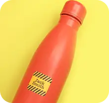 maxisticker on water bottle