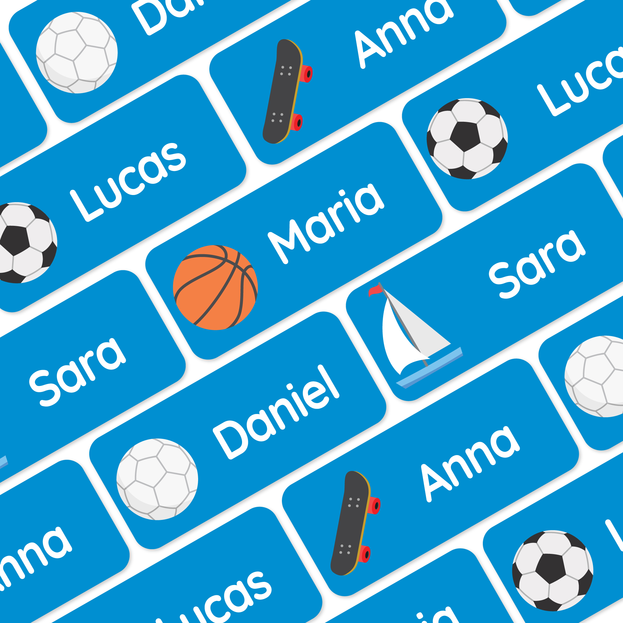 My Nametags 56 Sticker Nametags with Football design