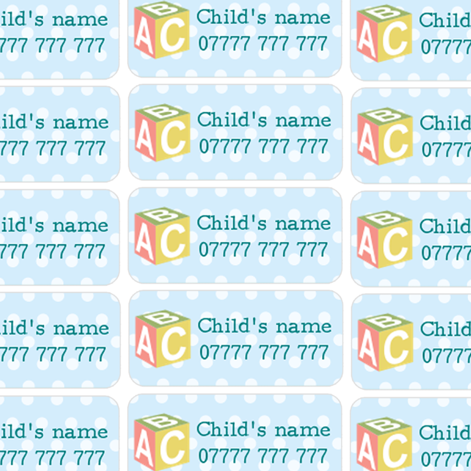 My Nametags 56 Name Stickers - Building block