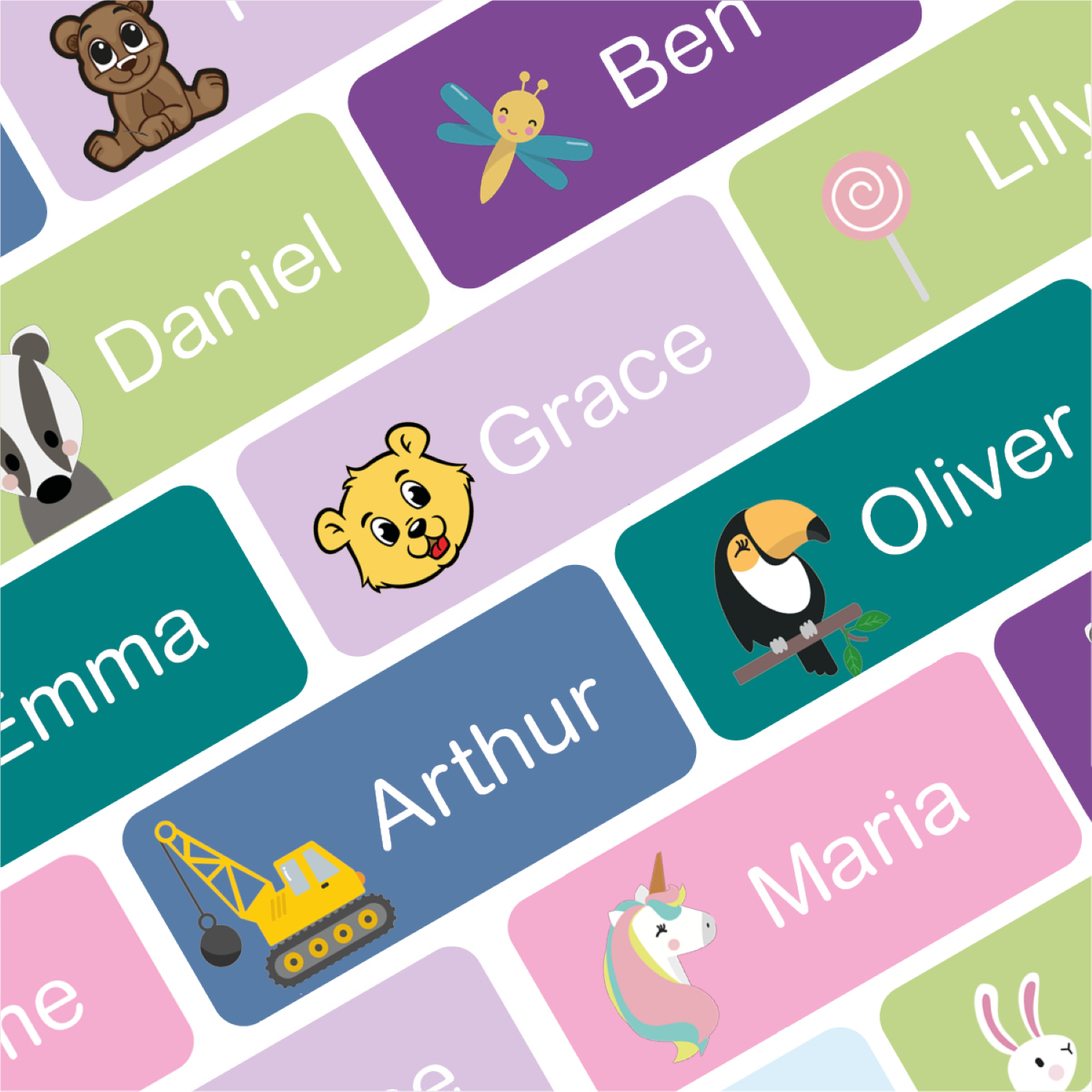 My Nametags 56 Name Stickers and Iron on Name Tags for Kids