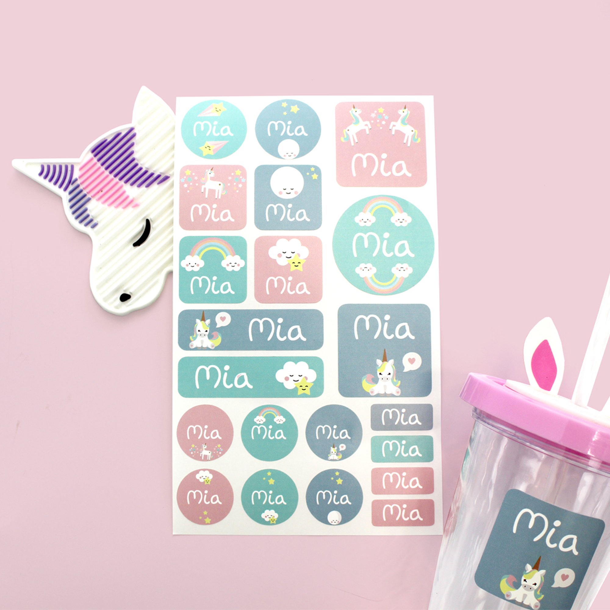 My Nametags 21x Maxistickers - Unicorn