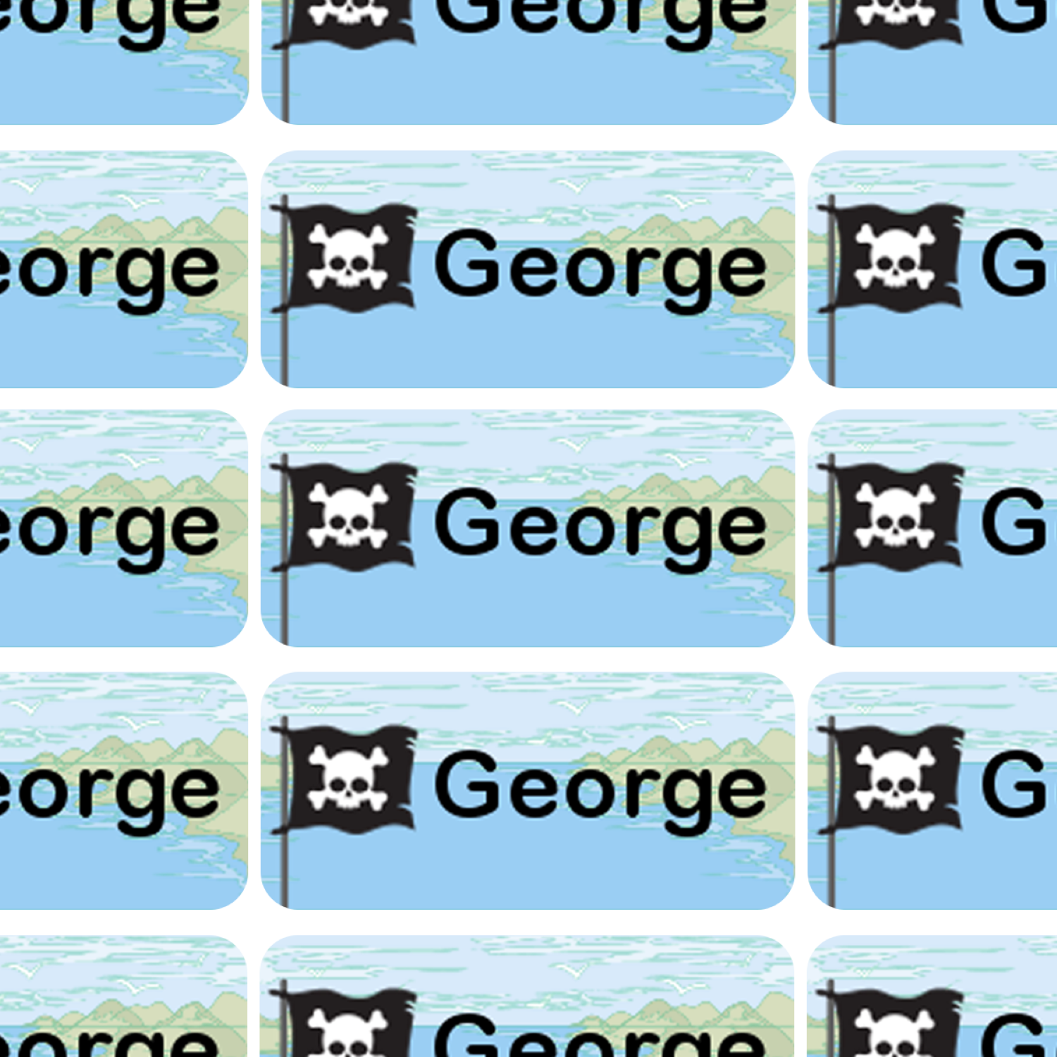 My Nametags 56 Name Stickers - Pirate